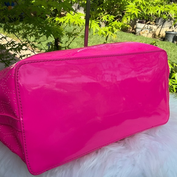 Kate Spade New York Neon Pink Tote Shoulder Hand Bag Patent Leather - Picture 7 of 11